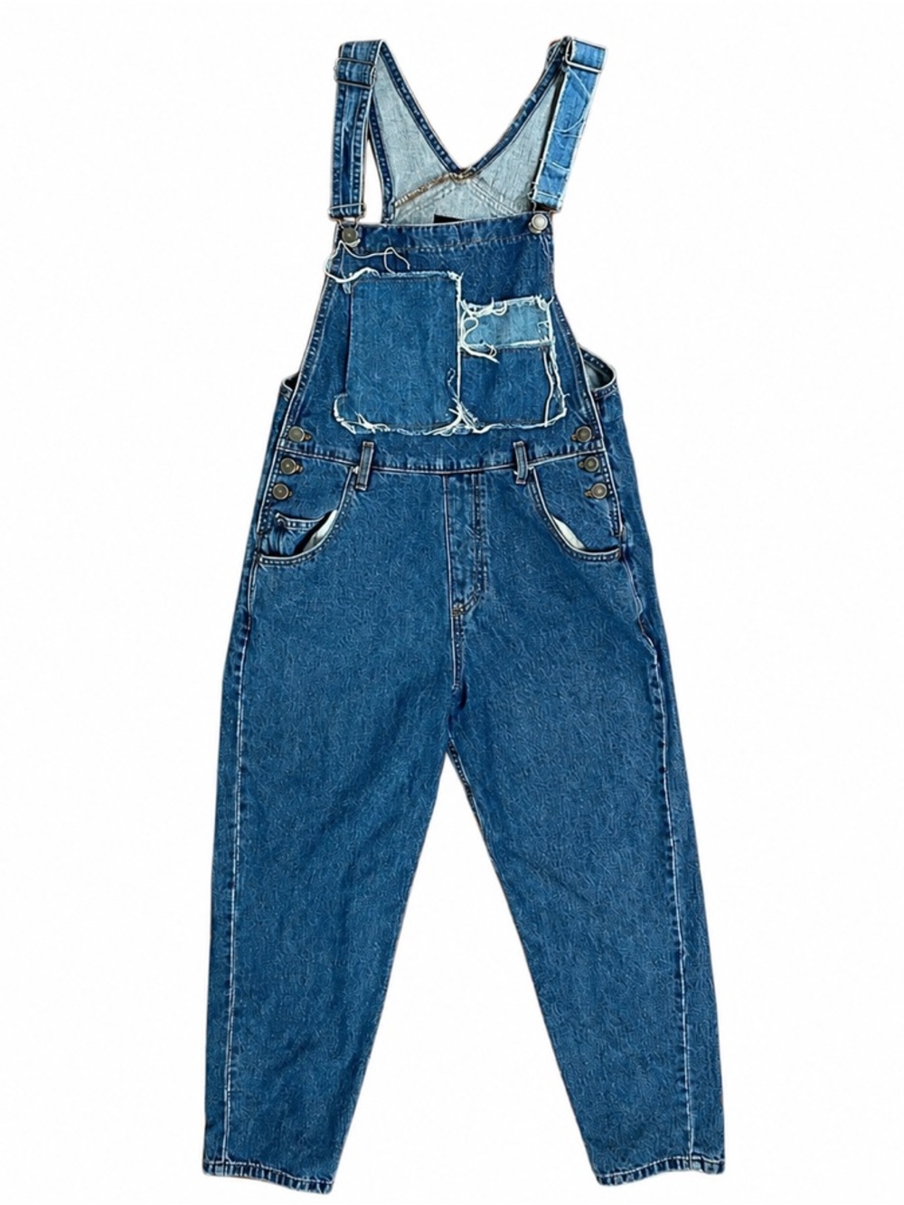 Zara Trafaluc Distressed Patchwork Denim Overalls Womens S Good
